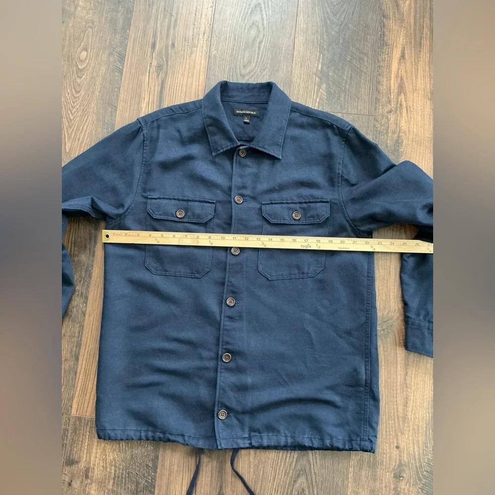 Banana Republic Men’s Linen-Cotton Coach’s Jacket Navy Blue (Size L)